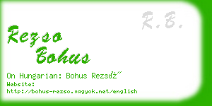 rezso bohus business card